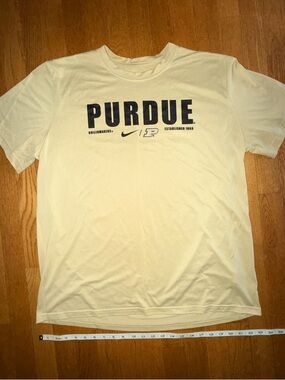 NWOT Purdue Short-Sleeve Logo Tee in Beige - Nike Dri Fit - XL